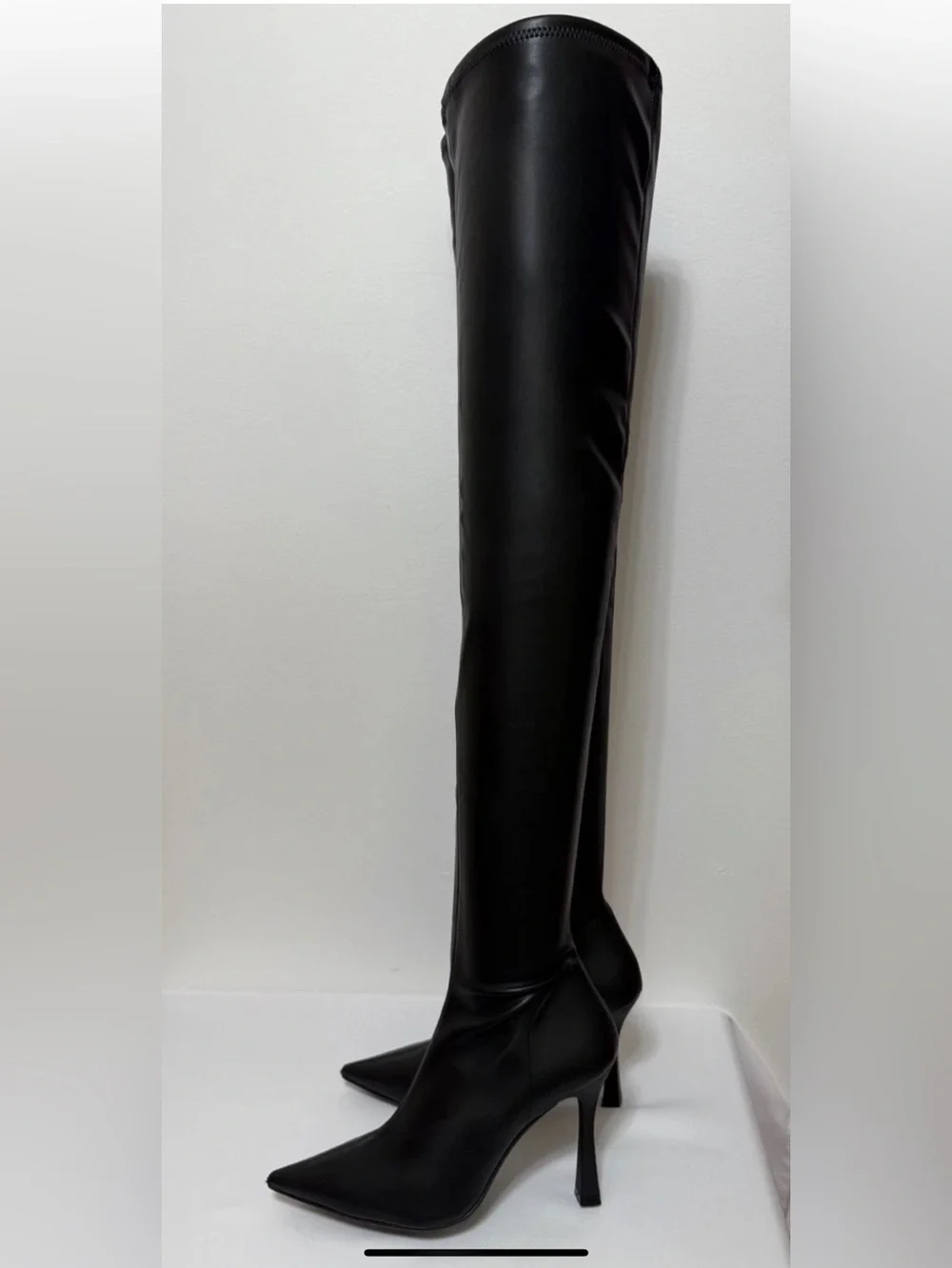 41 US9.5 Bianca Di 🇮🇹Italy Thigh High Boots As Leather 28”Shaft Heel Pointed Toe